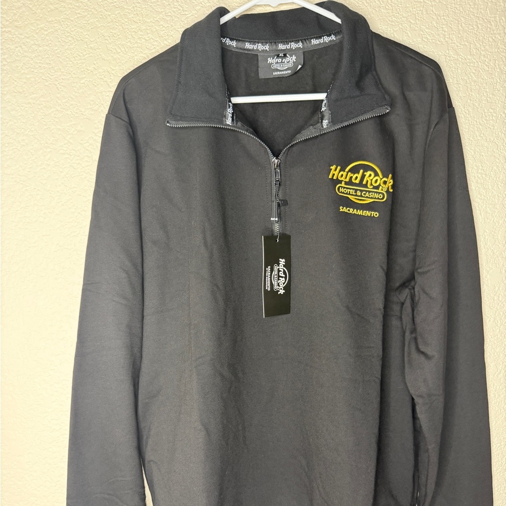 Hard Rock Black and Yellow Quarter-Zip Pullover